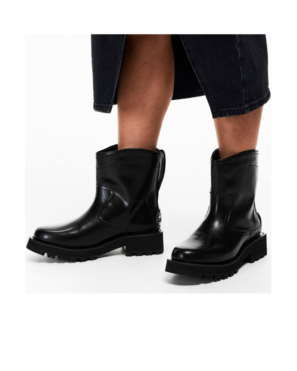 Ganni Black Leather Ankle Boots