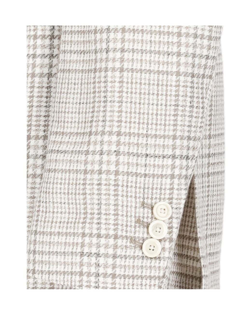 Lardini White Single-Breasted Checked Blazer for men