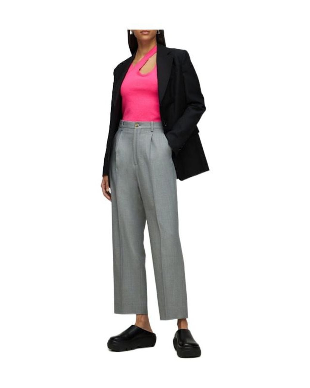 Extreme Cashmere Pink Raver Asymmetric Cashmere Blend Top