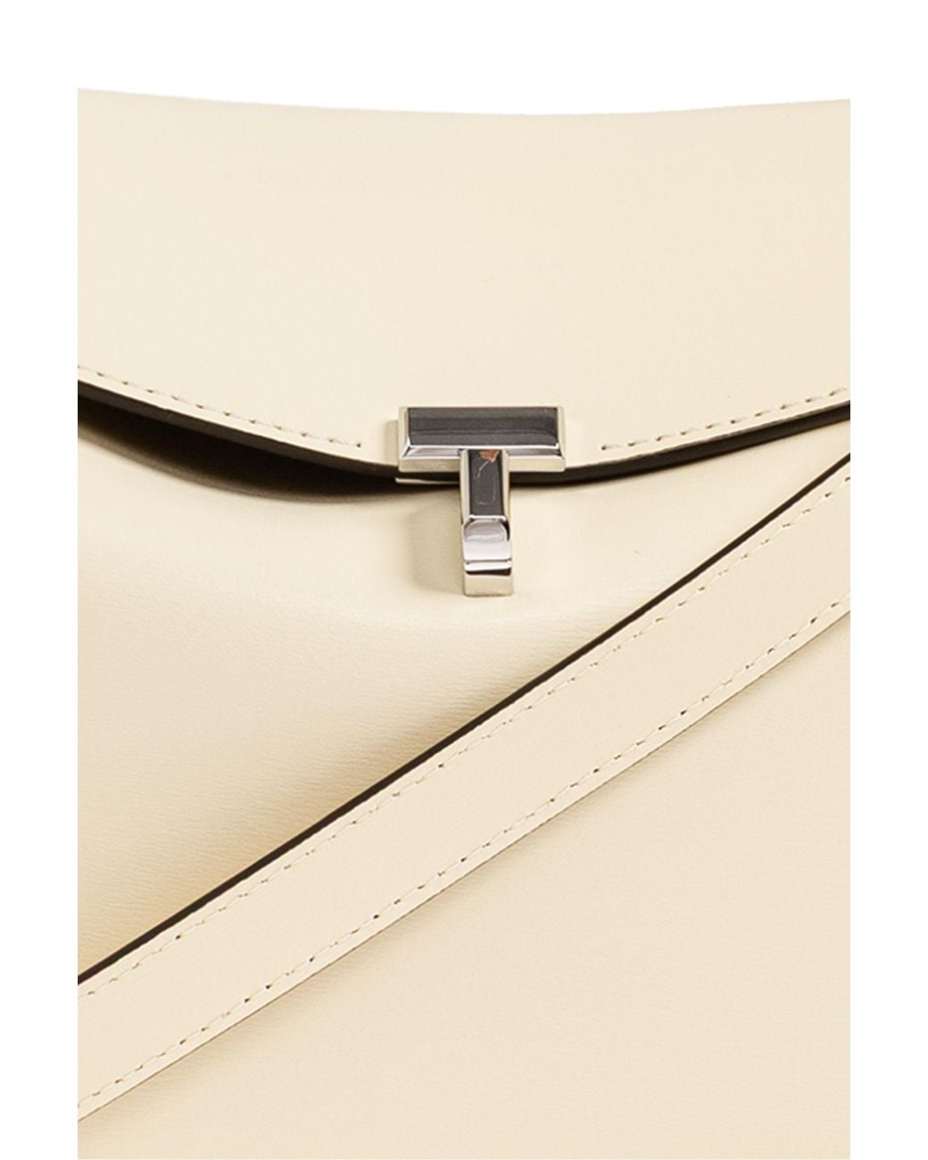Totême  Natural T-Lock Leather Top Handle Camel