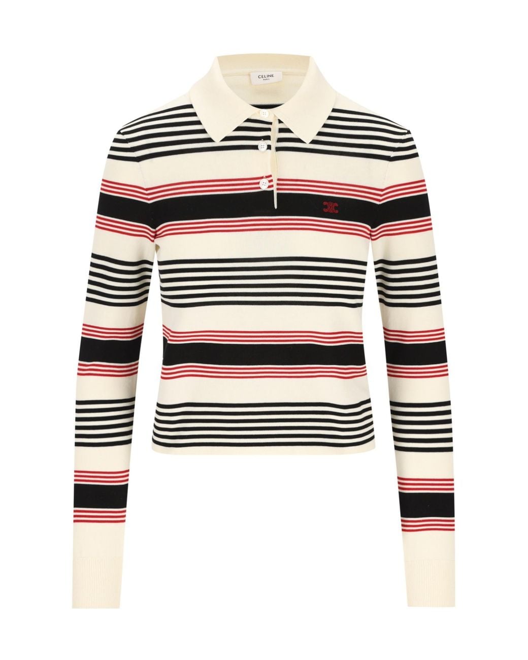 Céline White Polo Sweater