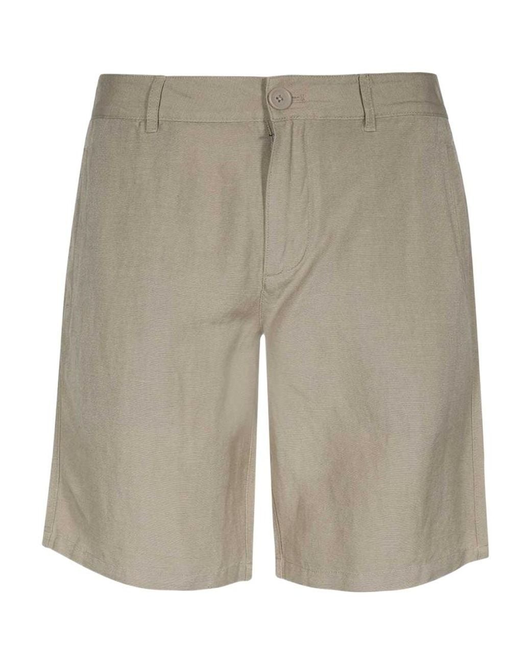 ARMANI EXCHANGE Gray Straight-Leg Linen Bermuda Shorts for men