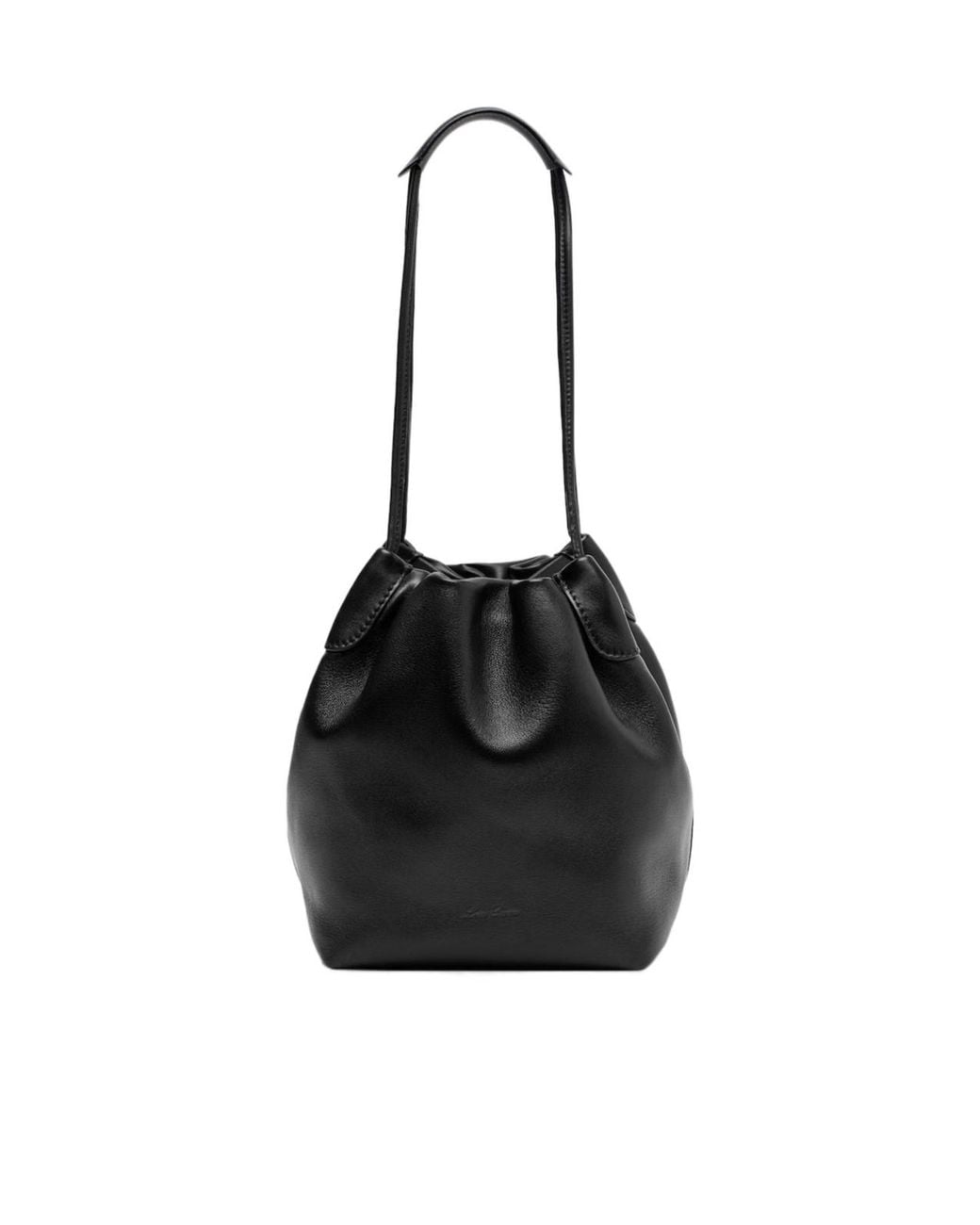 Loro Piana Black Gathered Shoulder Bag
