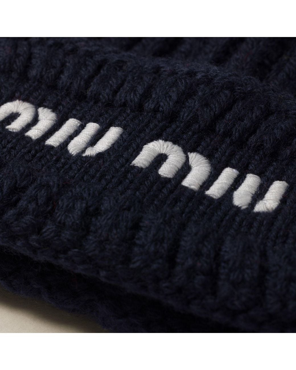 Miu Miu Blue Wool Beanie