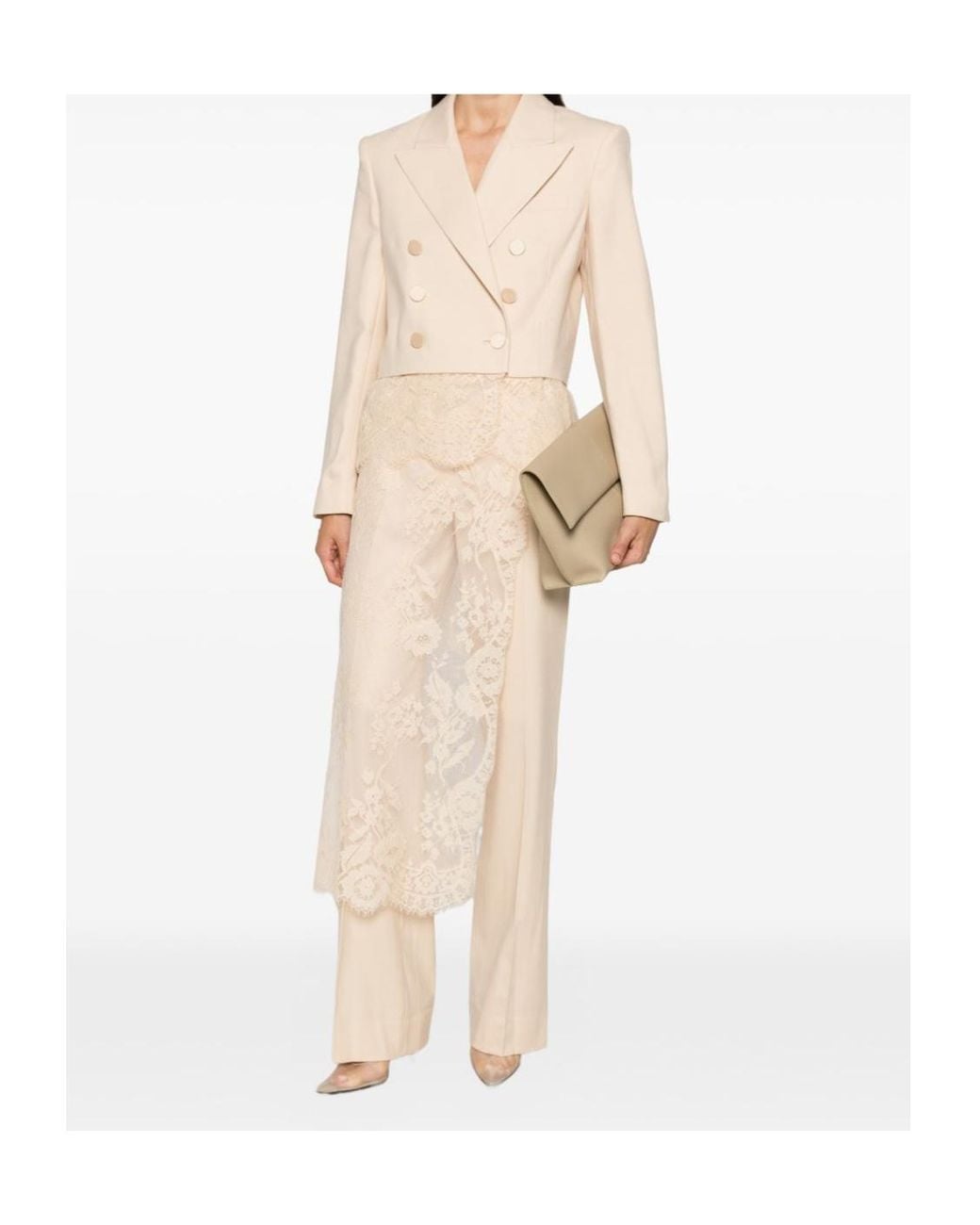 Zimmermann Natural Lace-Trimmed Blazer