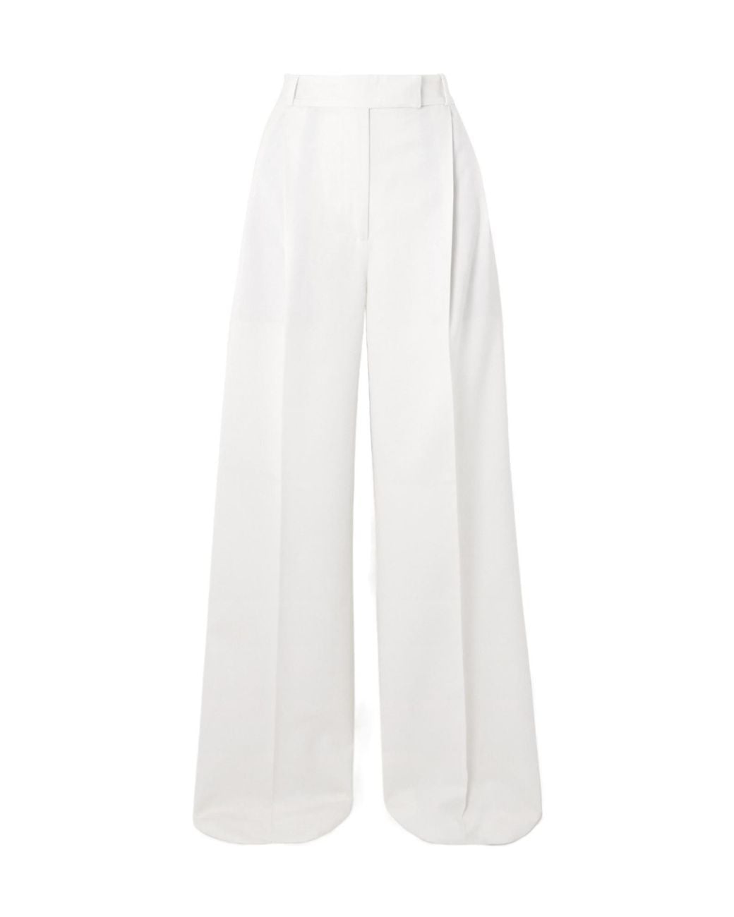 Rohe White Pleated Wool-Blend Twill Wide-Leg Pants