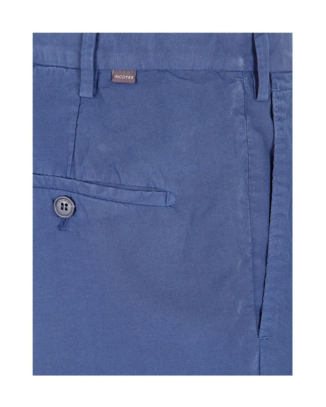Incotex Blue Pleated Straight-Leg Trousers for men
