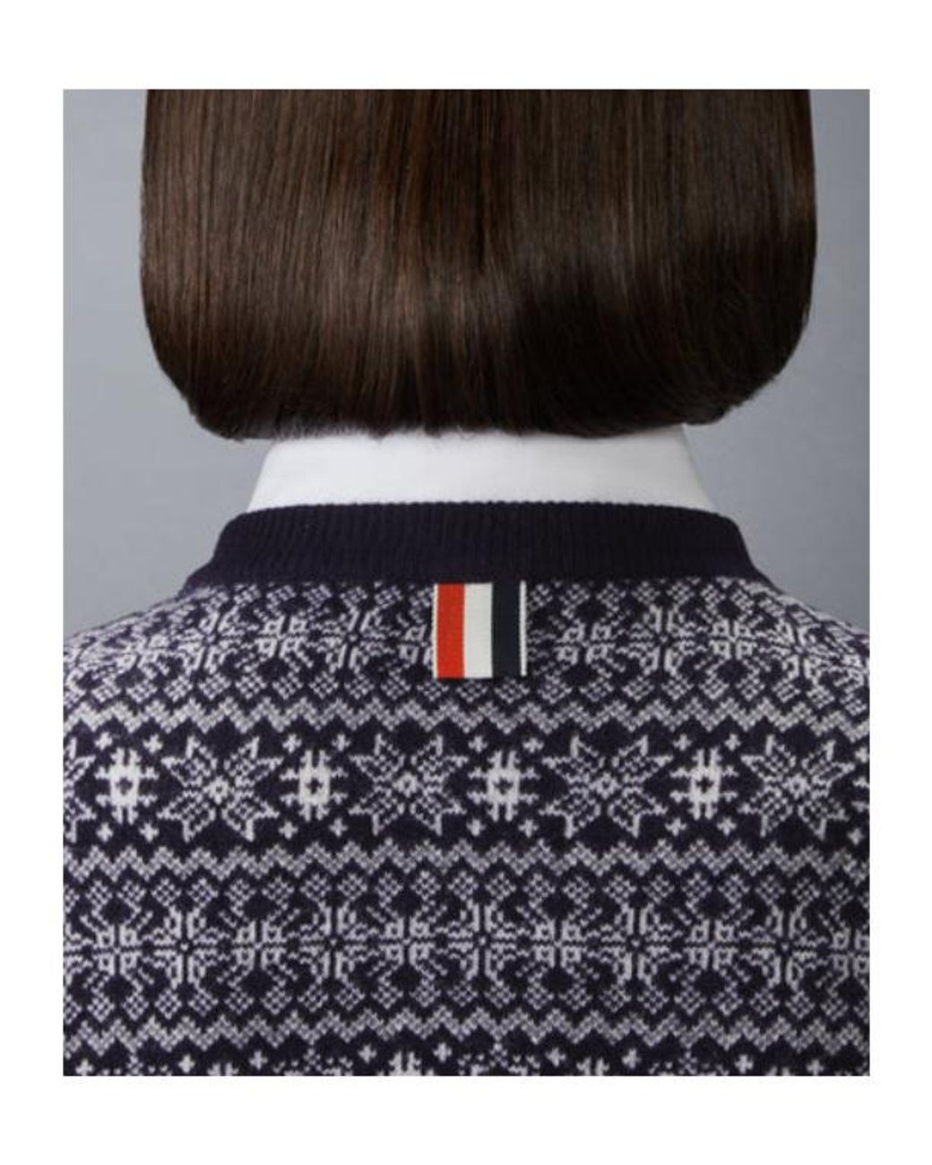 Thom Browne Blue Merino Wool Jacquard Snowflake Cardigan