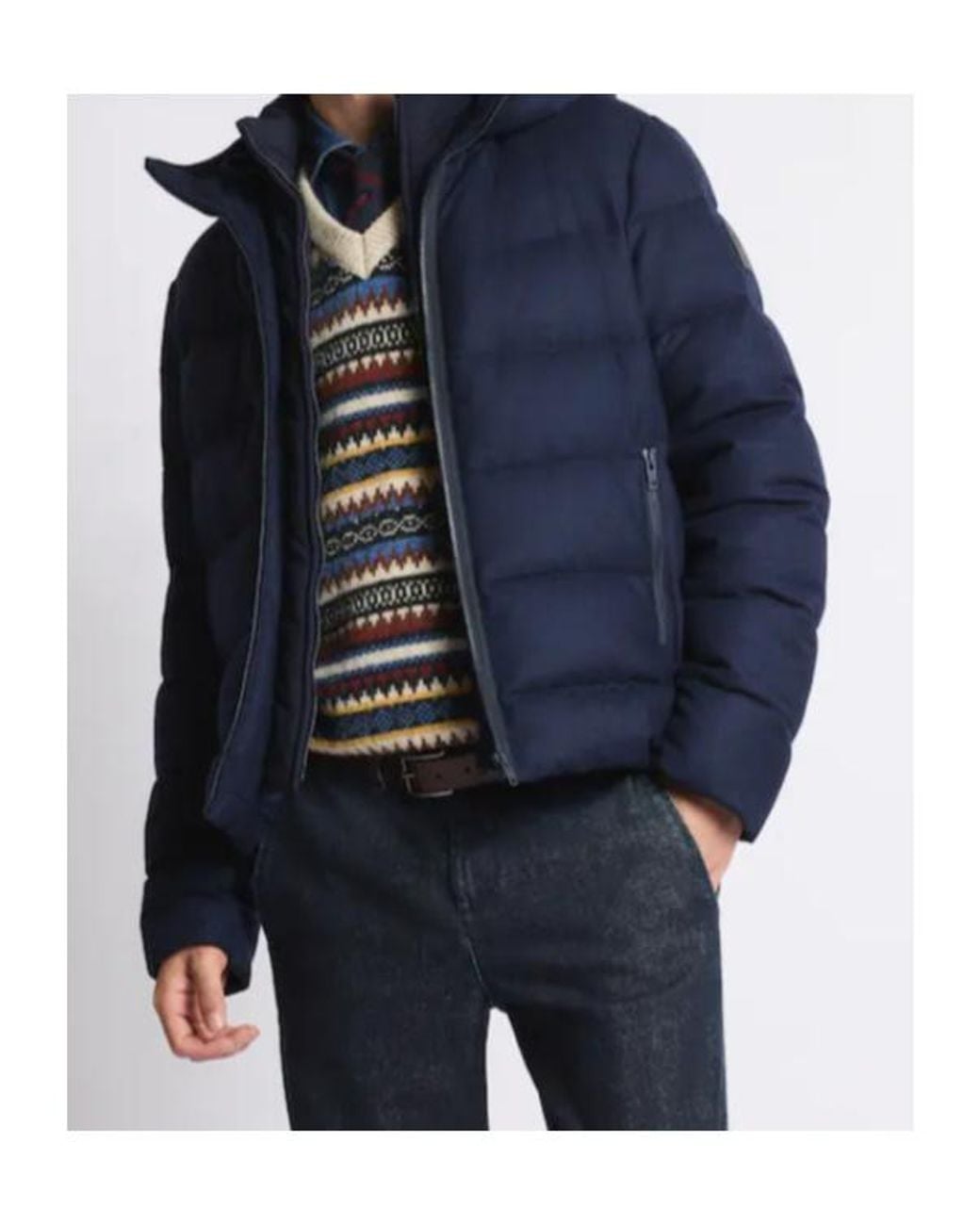 Fay Blue Double-Zip Hooded Coat for men