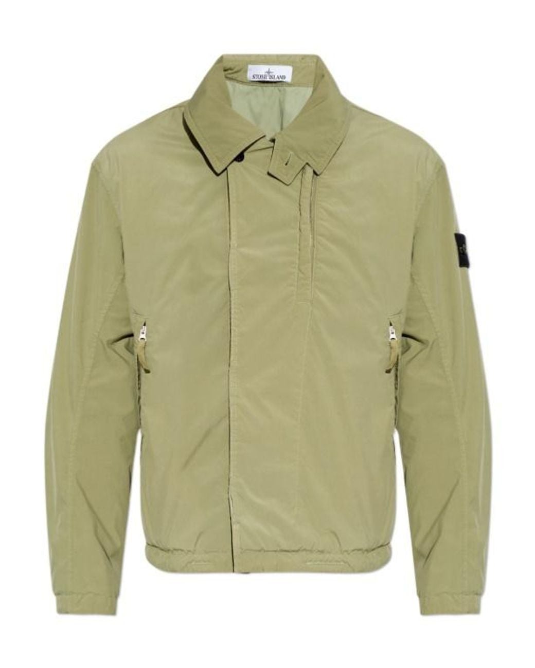 Stone Island Green Long Sleeve Logo Patch Jacket for men