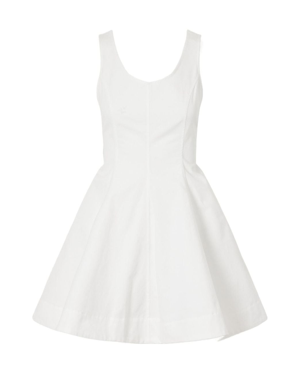Brandon Maxwell White Poppy Cotton-Poplin Mini Dress
