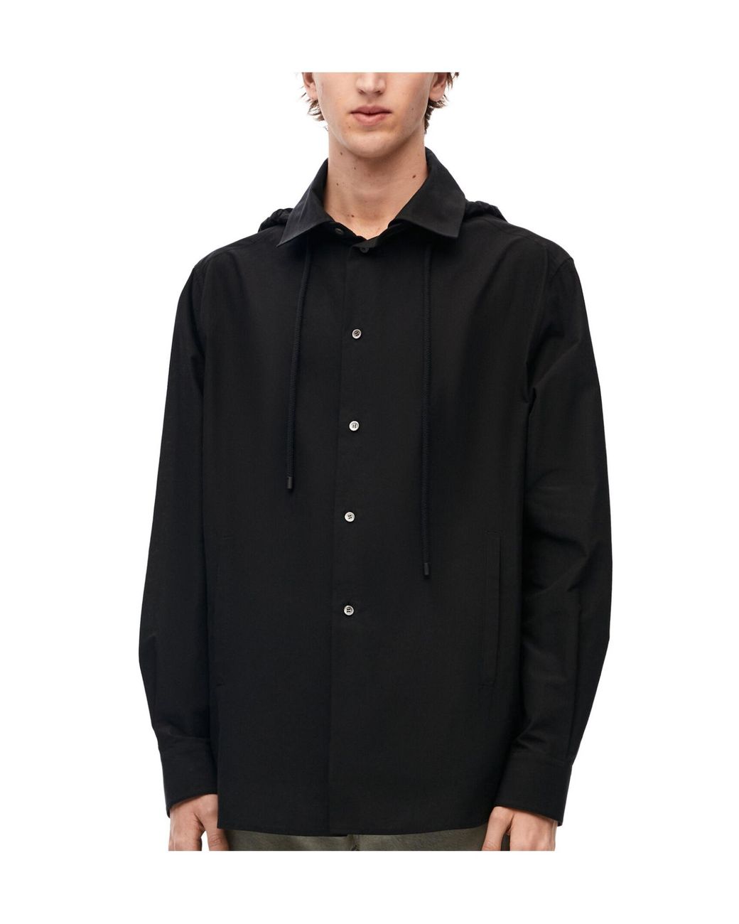 Loewe Blue Button-Up Drawstring Jacket for men