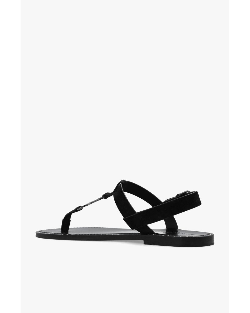 Saint Laurent Brown カサンドラ ロゴ プレート サンダル for men