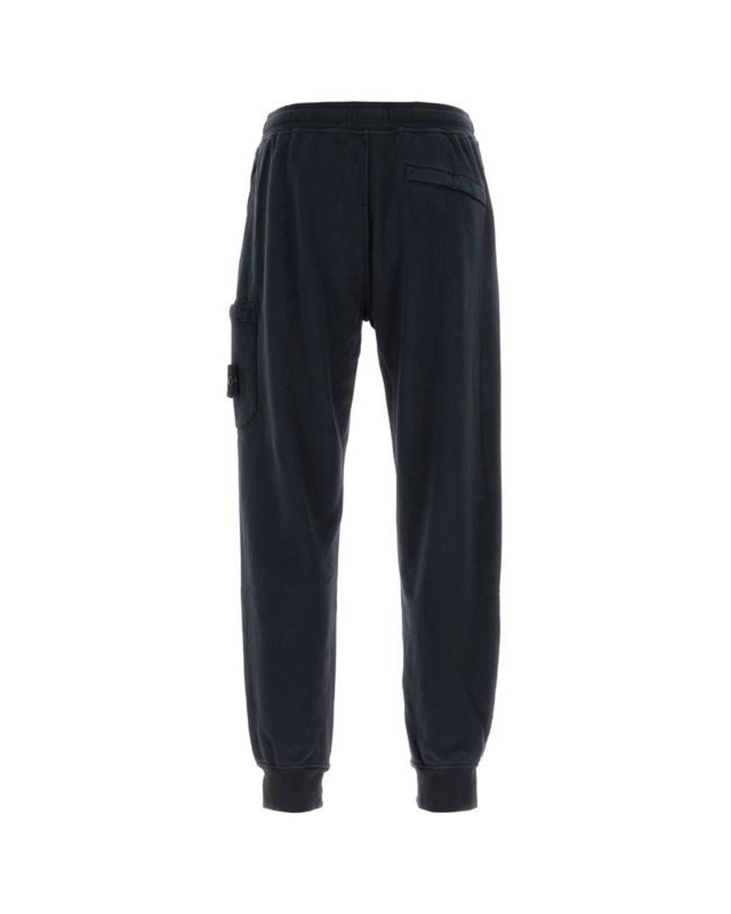 Stone Island Blue Compass Patch Drawstring Trousers for men