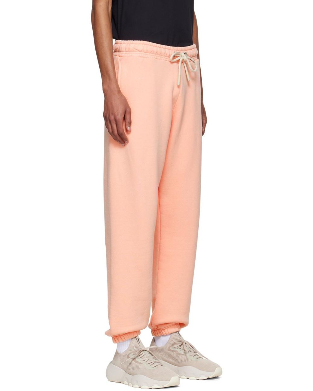 Palm Angels Pink Logo Printed Drawstring Track Pants for men