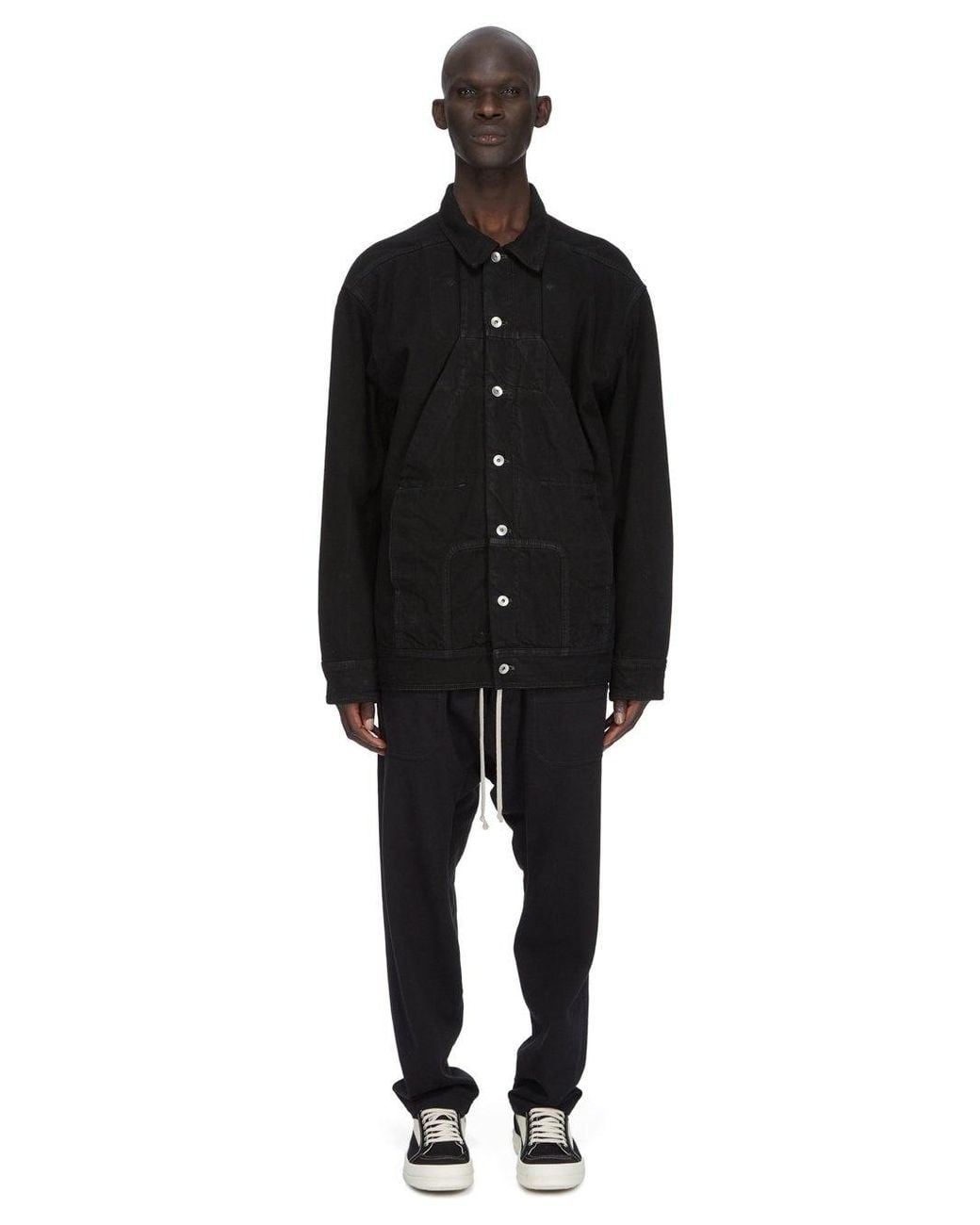 Rick Owens Black Sphinx Jumbo Worker Button-Up Jacket for men