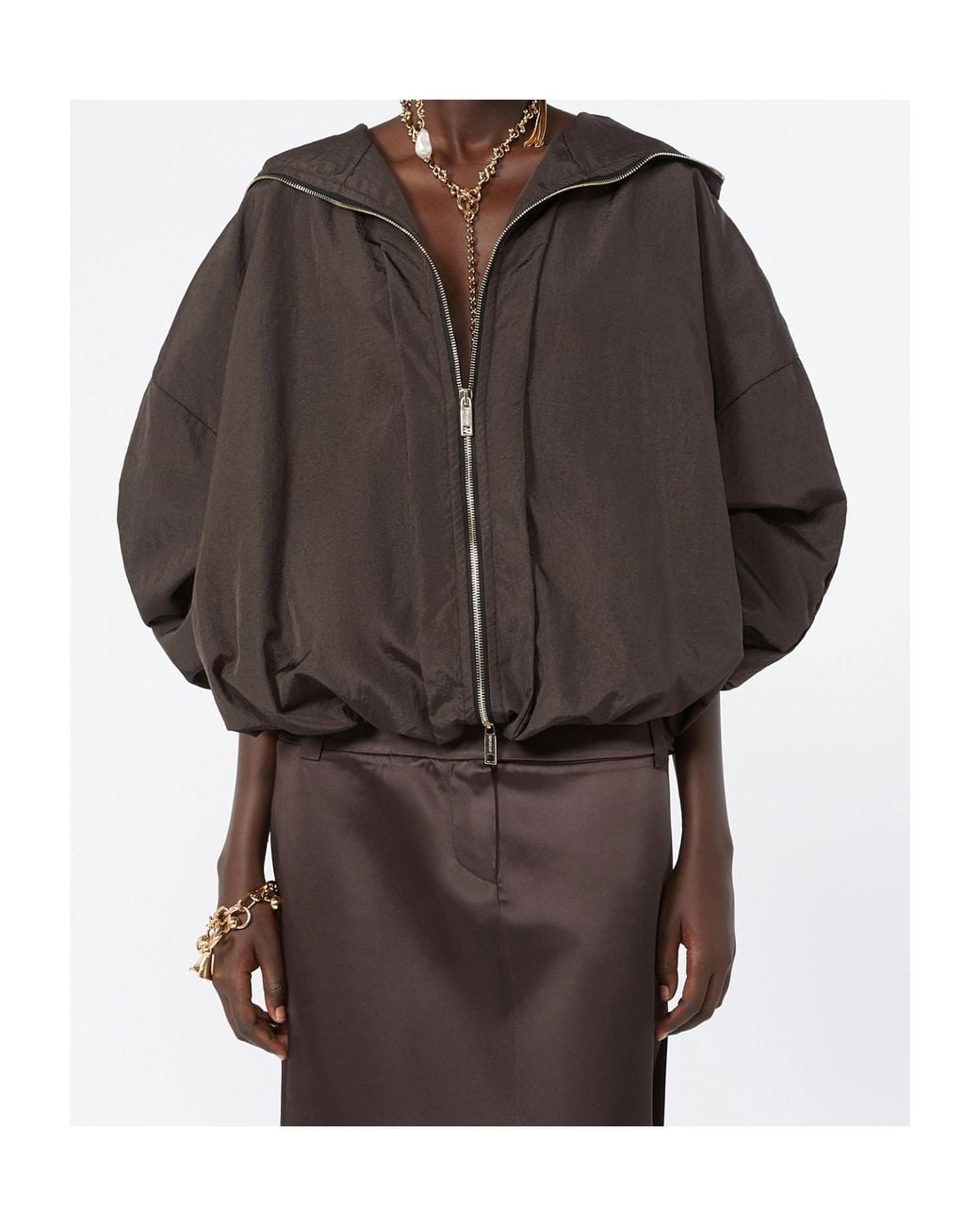 Sportmax Brown Spxronchi Hooded Jacket
