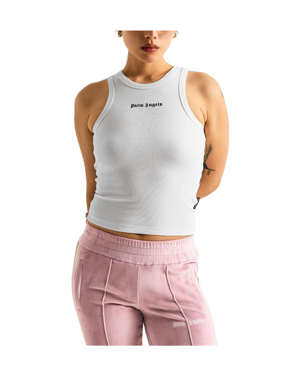 Palm Angels White Sleeveless Vest