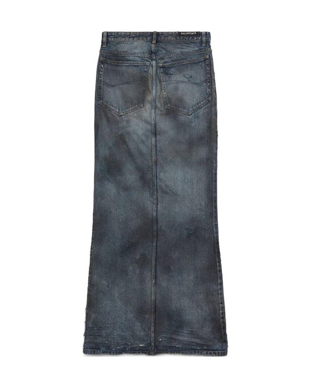 Balenciaga Gray Faded-Effect Maxi Skirt