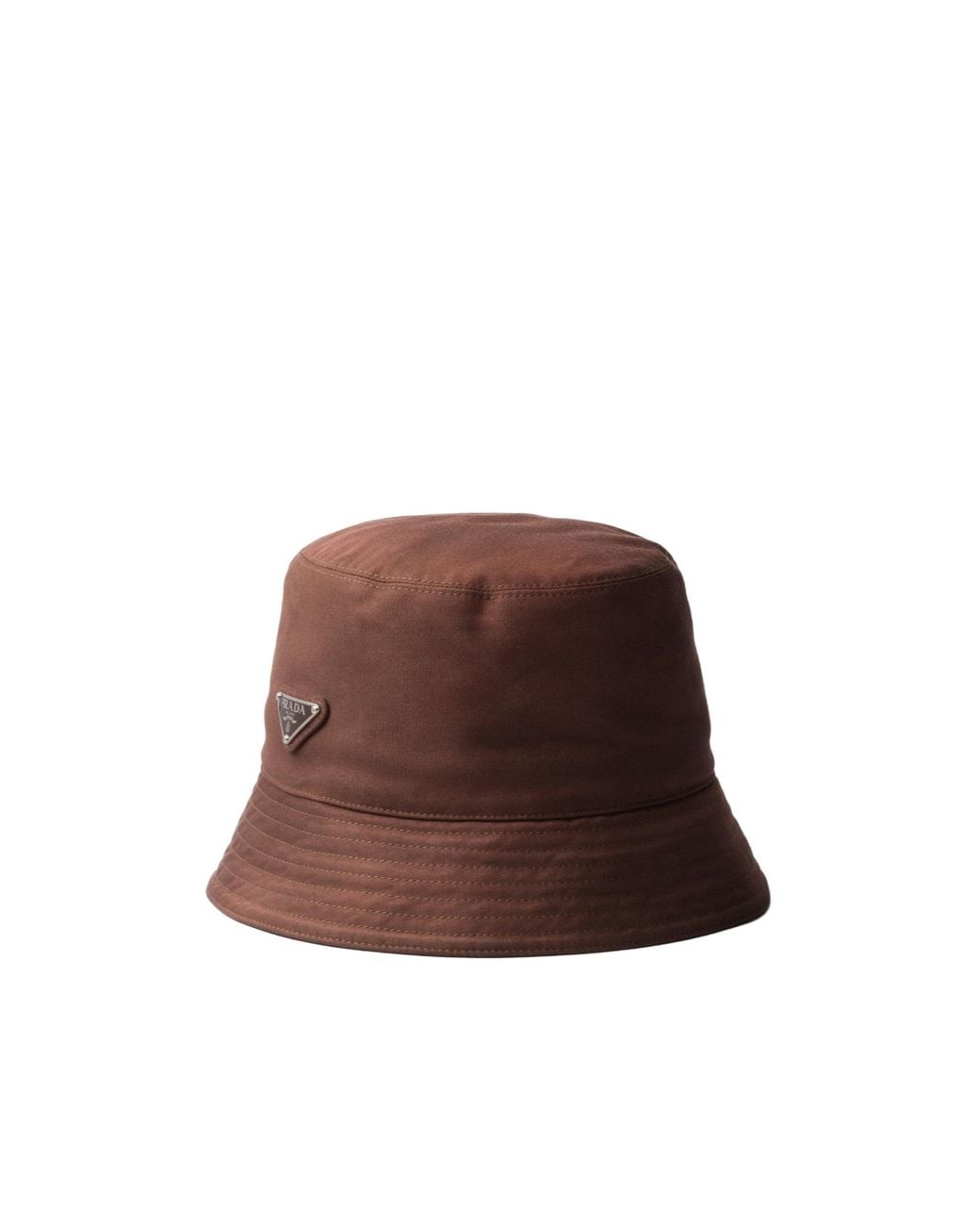 Prada Brown Logo Plaque Bucket Hat for men