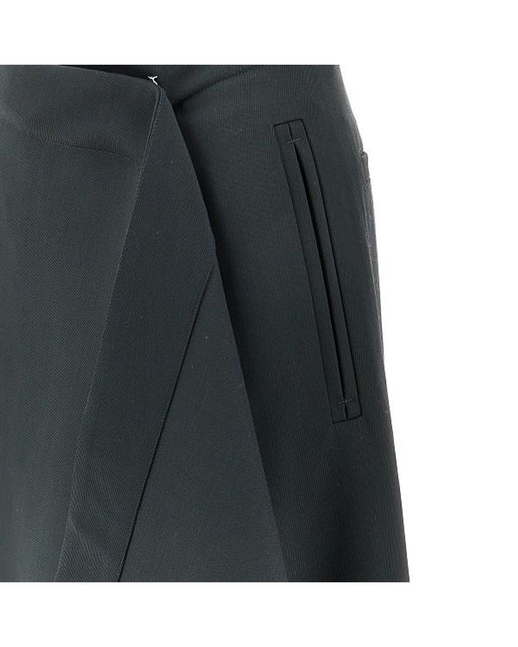 AMI Black Wrapped Midi Skirt