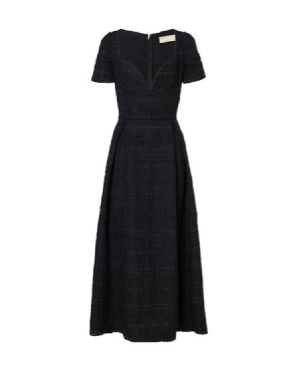 Elie Saab Black Macramé Midi Dress