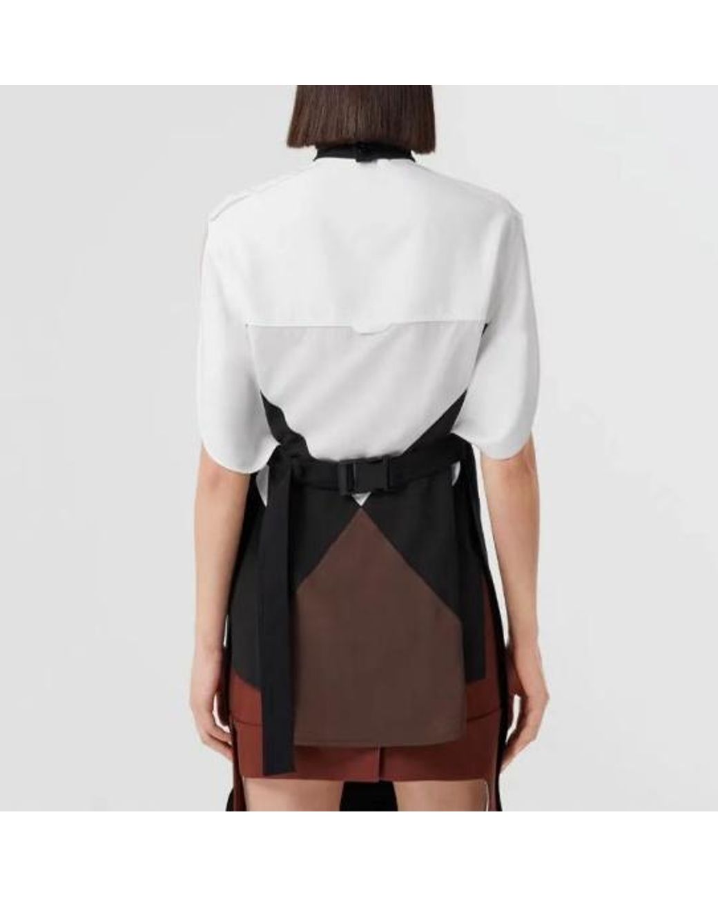 Burberry Black Sleeveless Mini Bib Dress