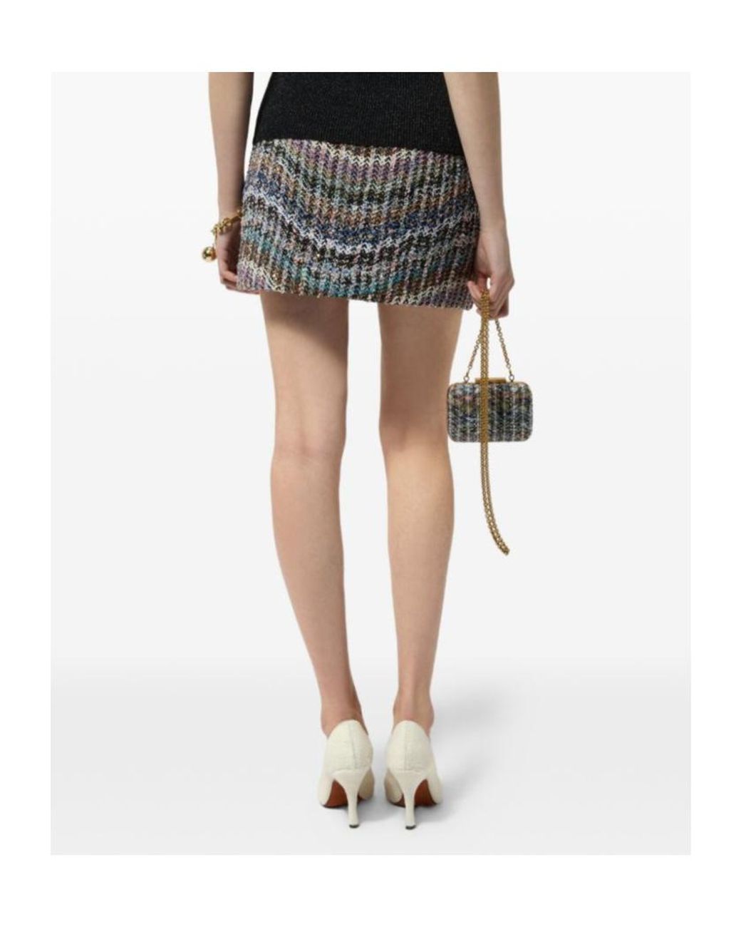 Missoni Gray Embroidered Bouclé Mini Skirt