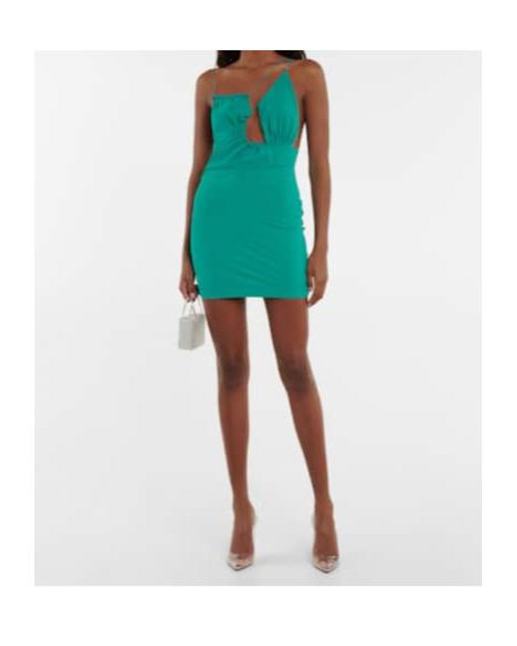 Nensi Dojaka Green Cutout Ruched Minidress