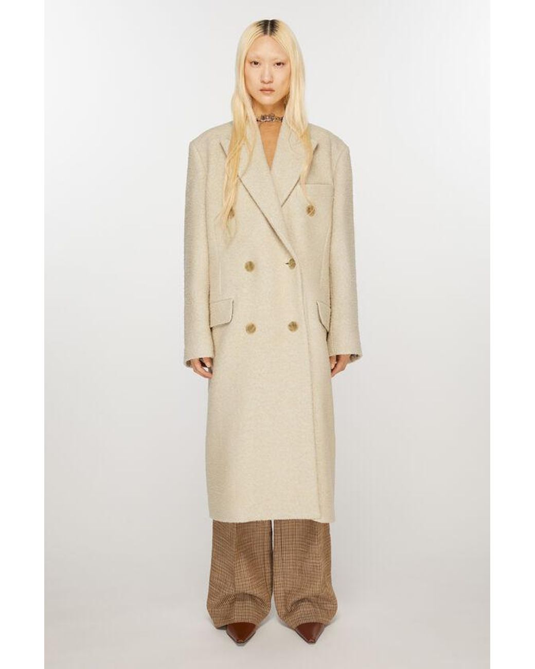 Acne Natural Textured Wool-Blend Double-Breasted Coat