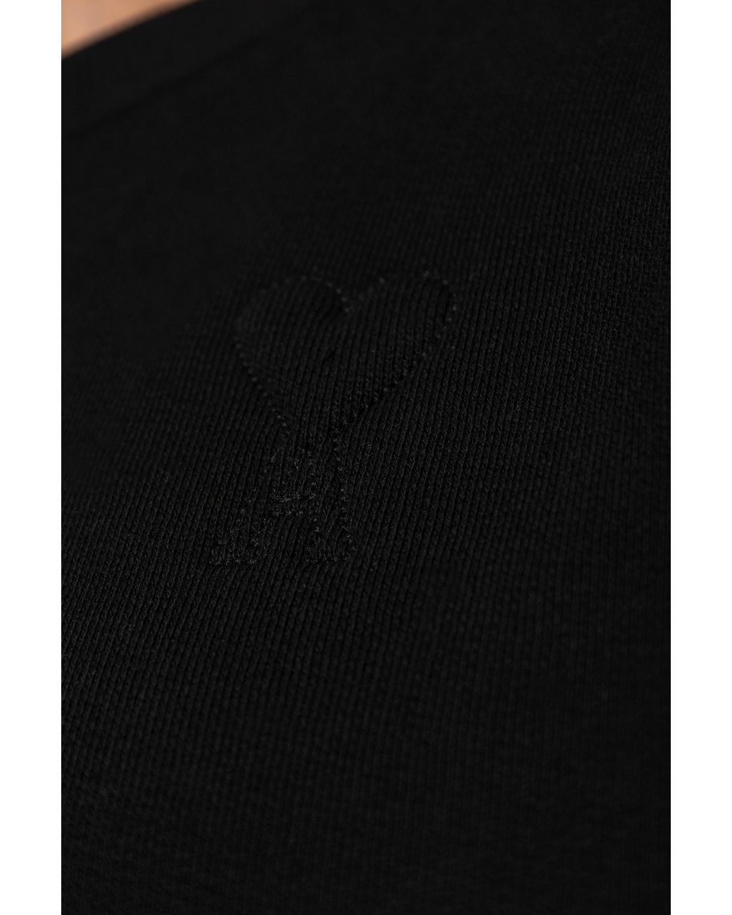 AMI Black Ami De Coeur Cotton Blend Sweatshirt for men