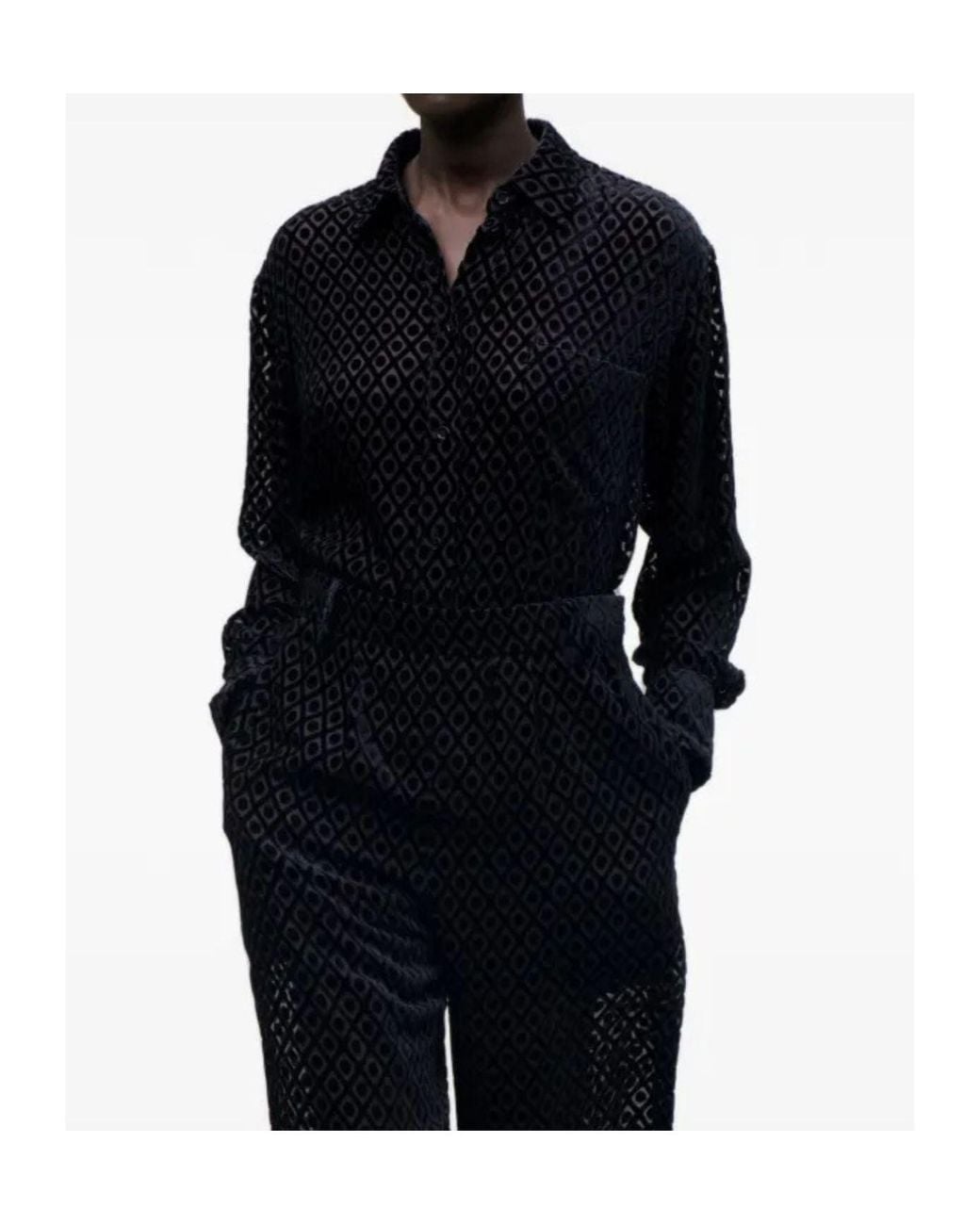Victoria Beckham Blue Cut-Out Shirt