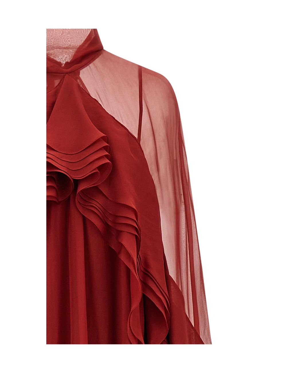 Alberta Ferretti Red Long-Sleeved Dress