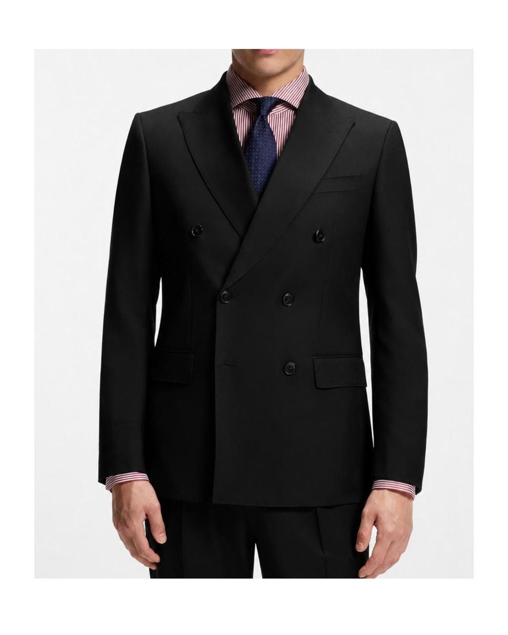 Boss Black Double-Breasted Notch-Lapel Blazer for men