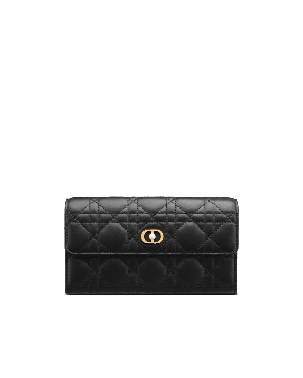 Dior Black Jolie Orchid Long Wallet