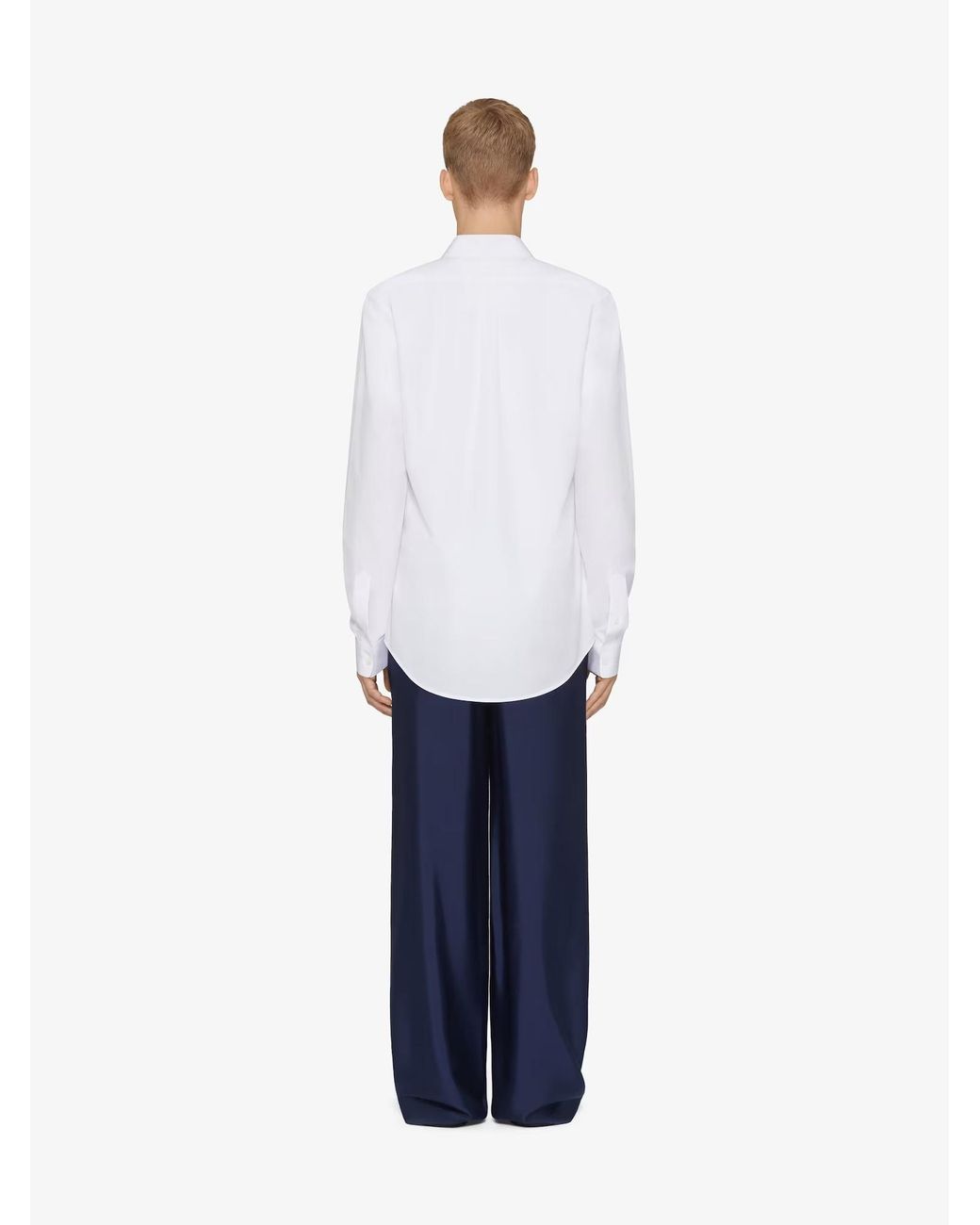 Givenchy White Logo Long-Sleeved Shirt for men