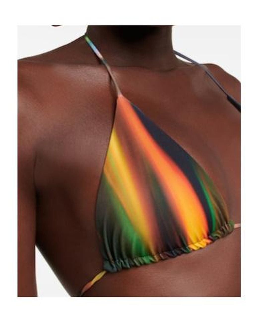 David Koma Blue Printed Triangle Bikini