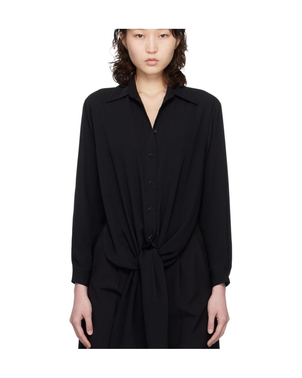 MM6 by Maison Margiela Black Long-Sleeved Shirt