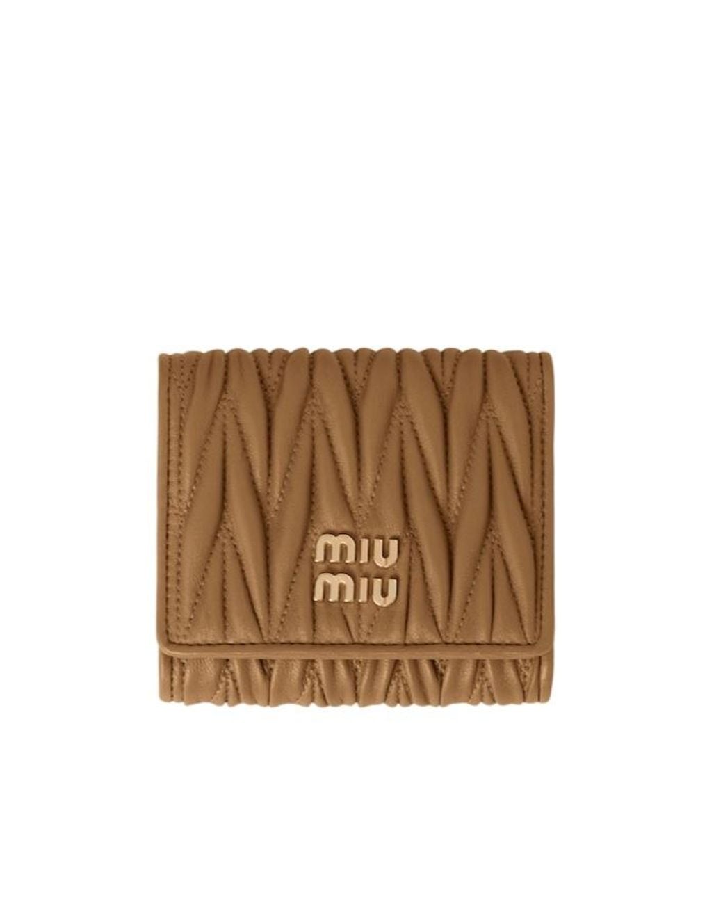 Miu Miu Brown Logo-Lettering Wallet