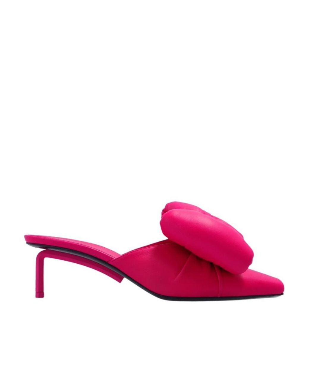 Off-White c/o Virgil Abloh Pink Allen Padded-Bow Leather Mules
