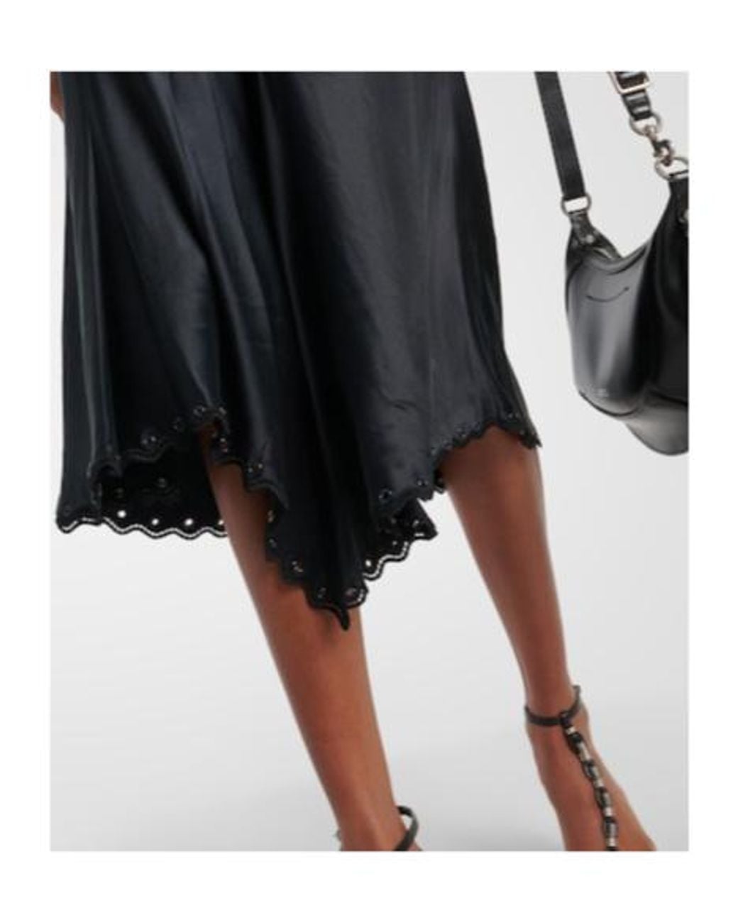 Isabel Marant Black Ayrich Embroidered Silk Midi Dress