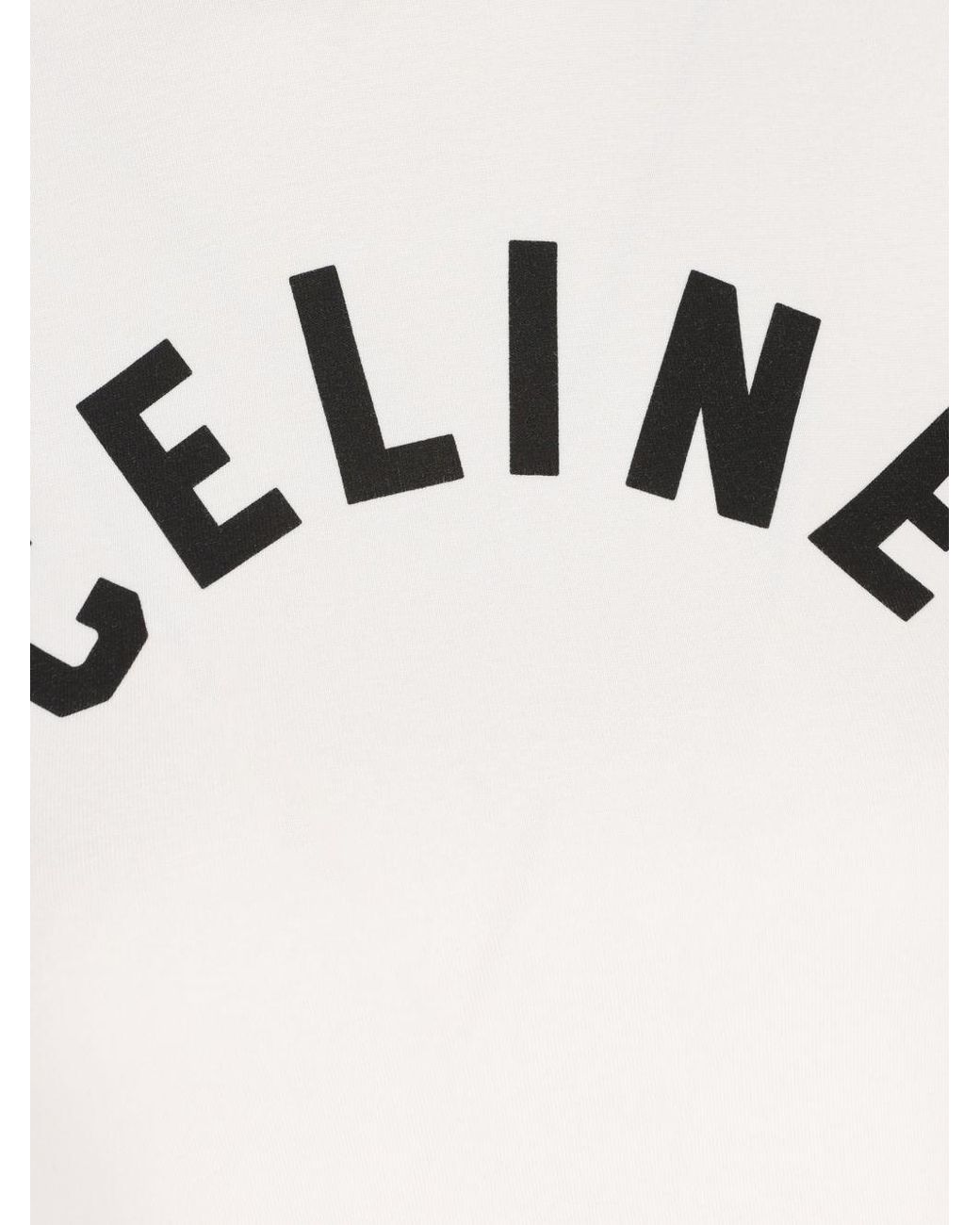 Céline White Cotton Jersey T-Shirt With Logo