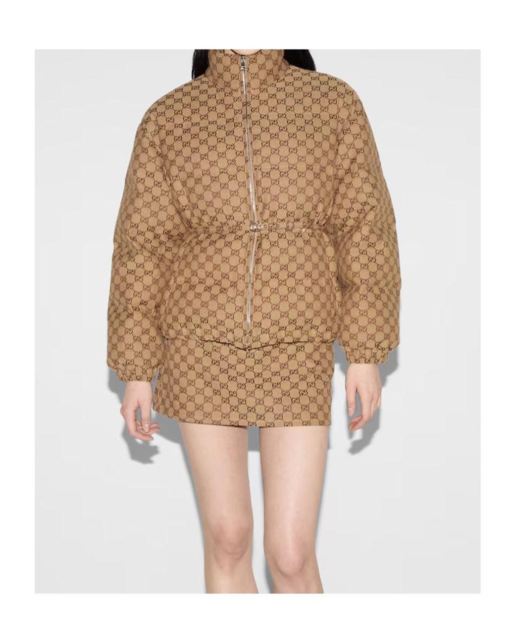 Gucci Brown Gg Zip-Up Bomber Jacket