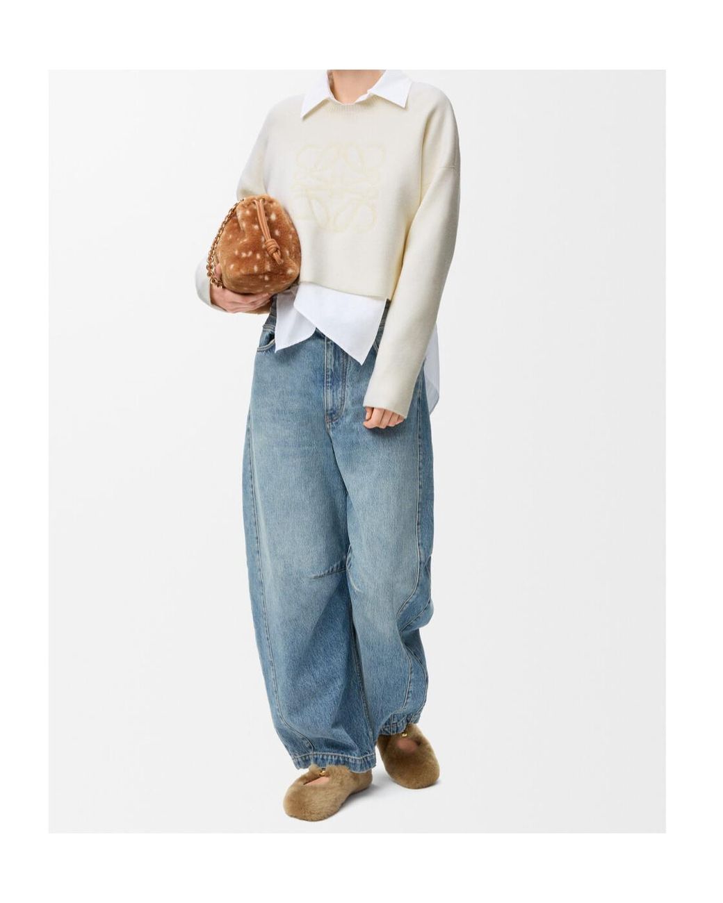 Loewe White Long-Sleeved Knitwear