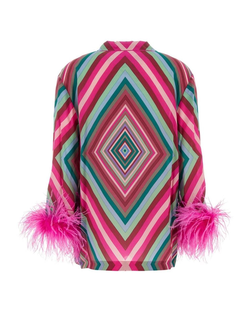 Valentino Pink Geometric Printed Straight Hem Shirt