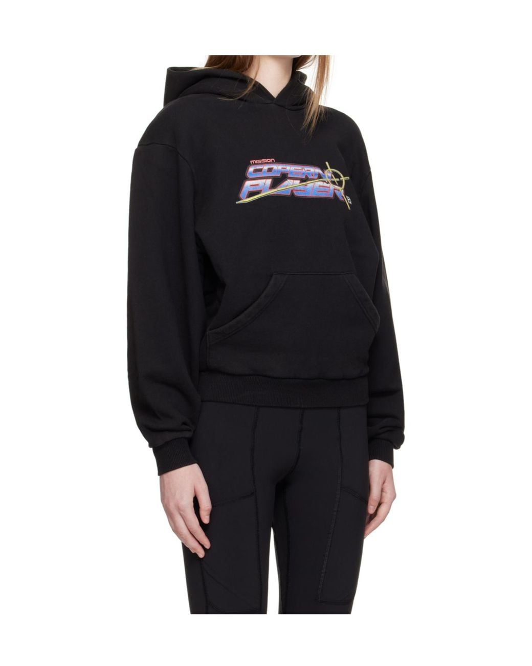 Coperni Black Long Sleeve Logo Print Hoodie