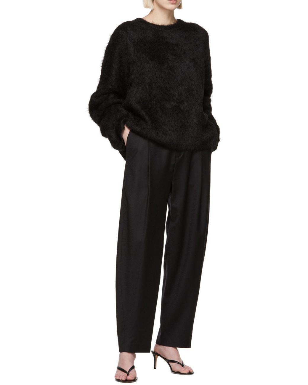Totême Black Totême Long Sleeved Crewneck Jumper