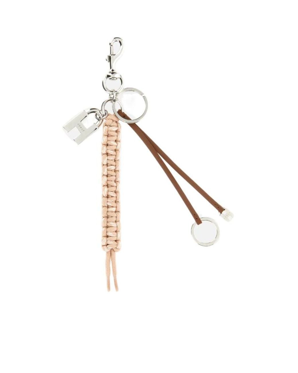 Hogan White Metal Charm Keychains