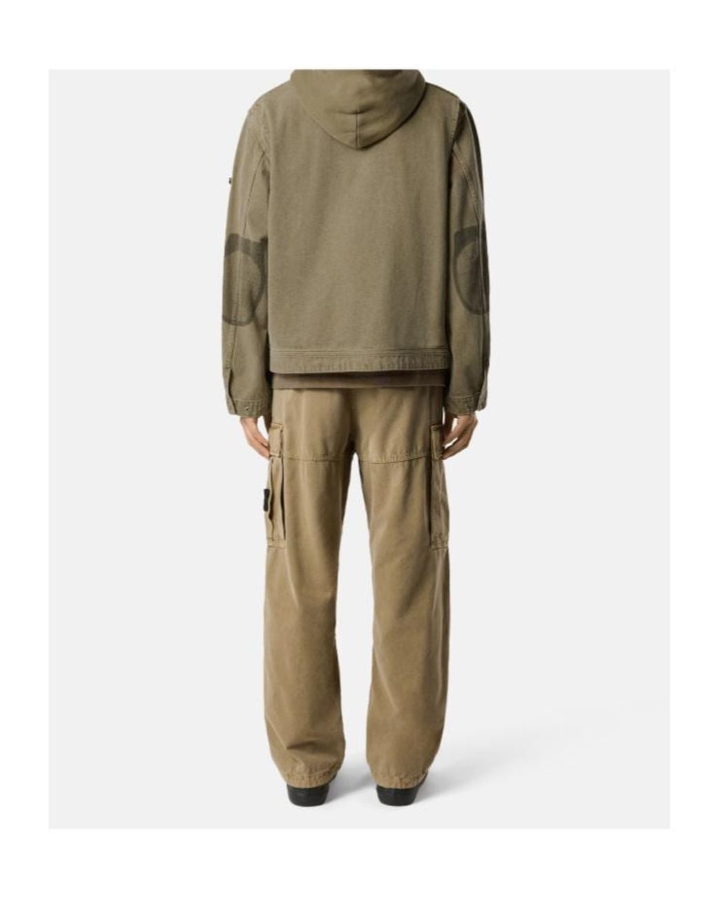 Stone Island Natural Loose-Fit Cargo Pants With Drawstring Cuffs for men