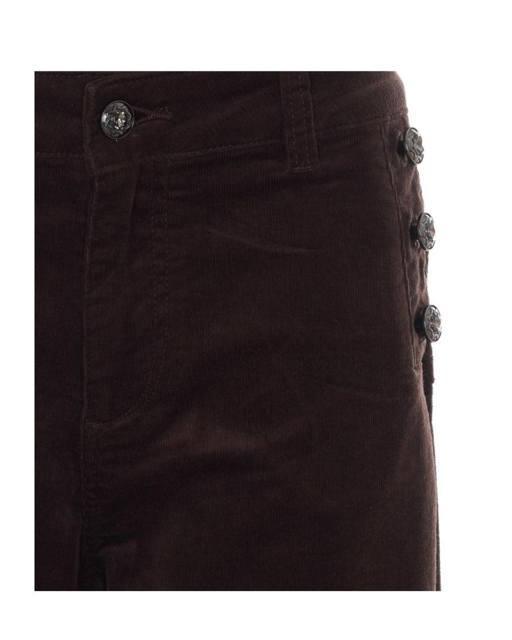 Liu Jo Brown Button Detail Wide-Leg Pants